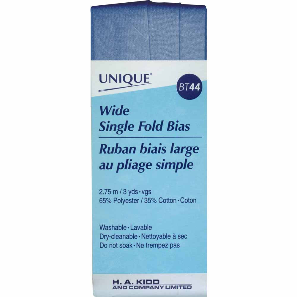 UNIQUE Wide Single Fold Bias Tape – 25mm x 2.75m – Stone Blue