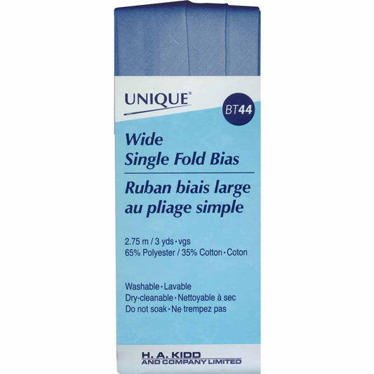 UNIQUE Wide Single Fold Bias Tape – 25mm x 2.75m – Stone Blue