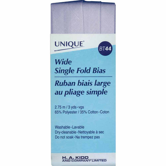UNIQUE Wide Single‑Fold Bias Tape — 25 mm × 2.75 m — Wedgwood Blue