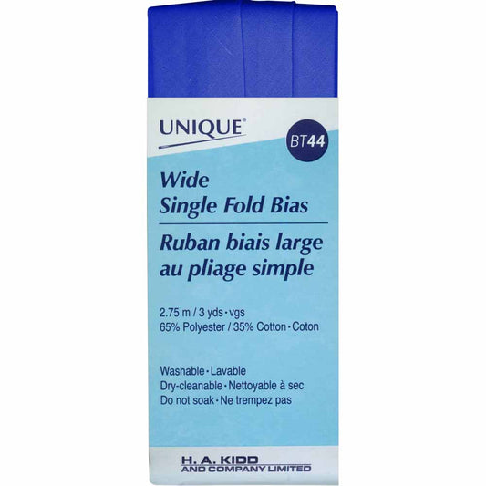 UNIQUE Wide Single Fold Bias Tape – 25mm x 2.75m – Royal Blue