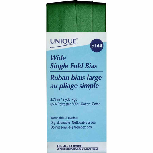 UNIQUE Wide Single Fold Bias Tape – 25mm x 2.75m – Hunter Green