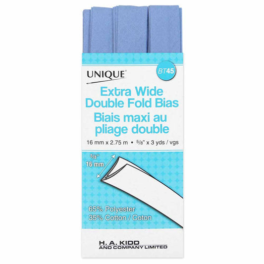 UNIQUE Extra Wide Double Fold Bias Tape - 15 mm × 2.75 m (5/8" × 3 yd) - Copen
