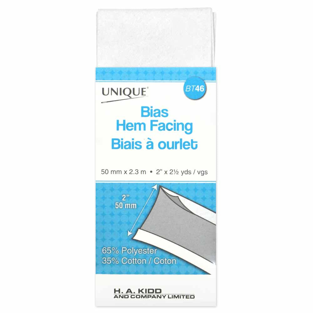UNIQUE Hem Facing - 50 mm × 2.3 m (2" × 2½ yd) - White