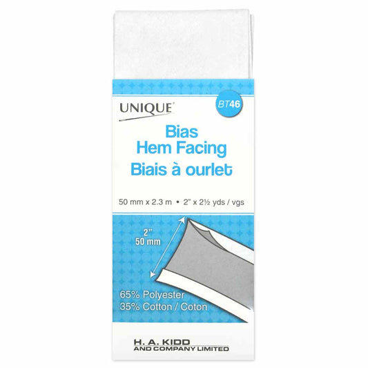 UNIQUE Hem Facing - 50 mm × 2.3 m (2" × 2½ yd) - White