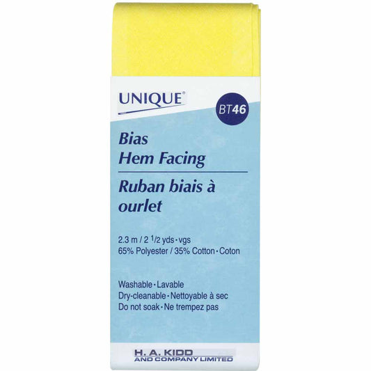 UNIQUE Hem Facing - 50 mm × 2.3 m (2" × 2½ yd) - Lemon