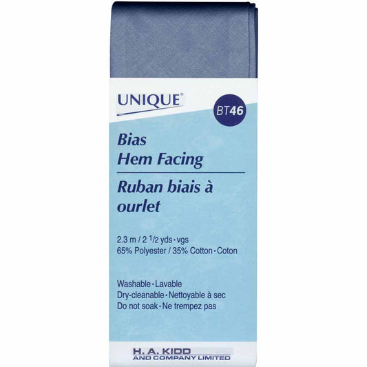 UNIQUE Hem Facing - 50 mm × 2.3 m (2" × 2½ yd) - Stone Blue