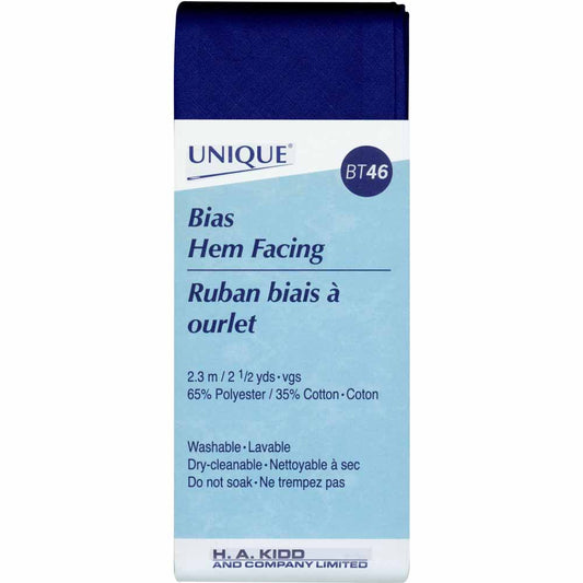 UNIQUE Hem Facing – 50 mm x 2.3 m (2" x 2.5 yd) – Navy Blue