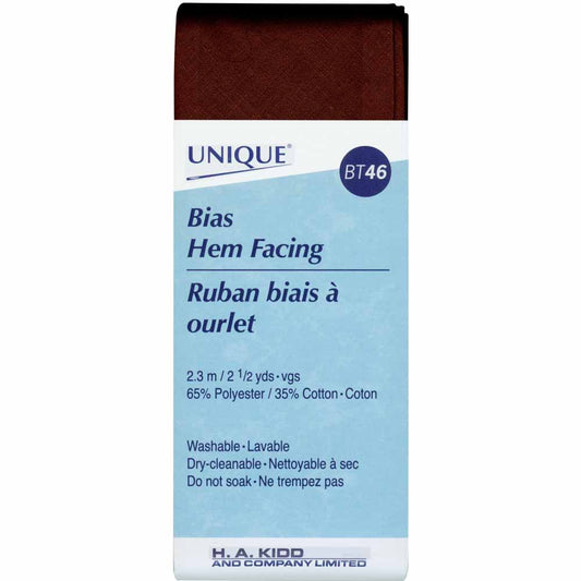 UNIQUE Hem Facing – 50 mm x 2.3 m (2" x 2½ yd) – Brown