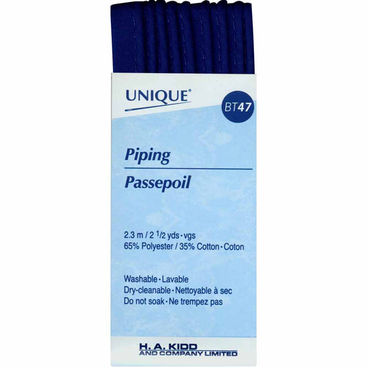 UNIQUE Corded Piping – 3.2 mm x 2.3 m (1/8" x 2.5 yd) – Navy Blue