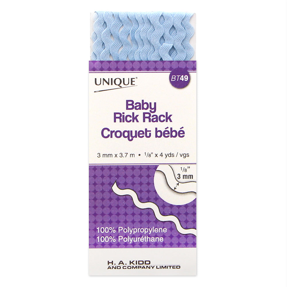 UNIQUE Baby Rick Rack 3mm x 3.7m – Baby Blue