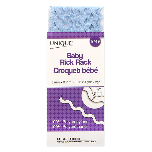 UNIQUE Baby Rick Rack 3mm x 3.7m – Baby Blue
