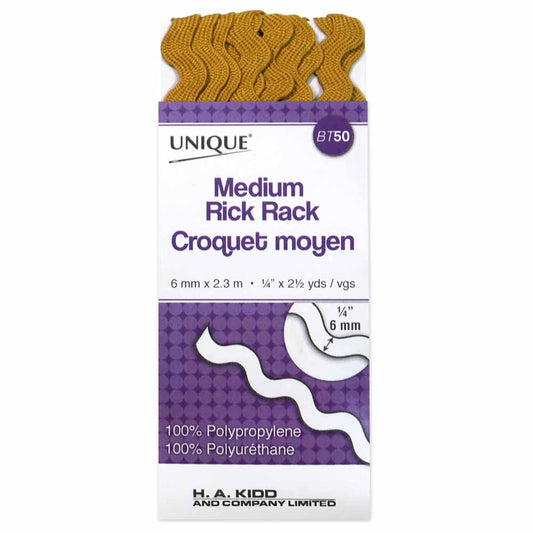 UNIQUE Medium Rick Rack 6 mm x 2.3 m – Gold