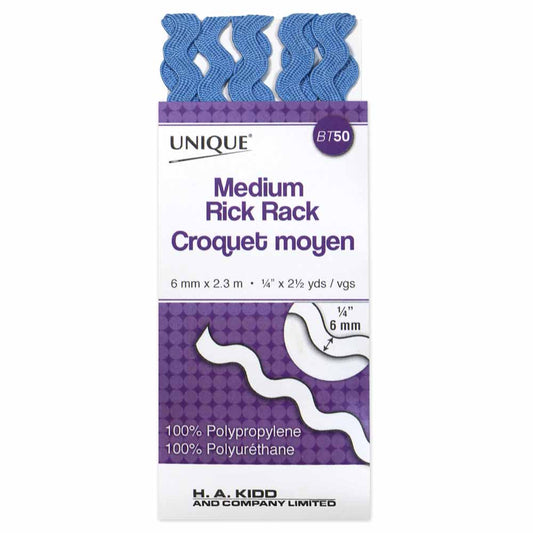 UNIQUE Medium Rick Rack 6 mm x 2.3 m – Copen