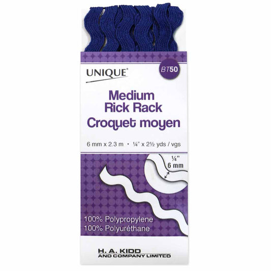 UNIQUE Medium Rick Rack 6 mm x 2.3 m – Royal Blue