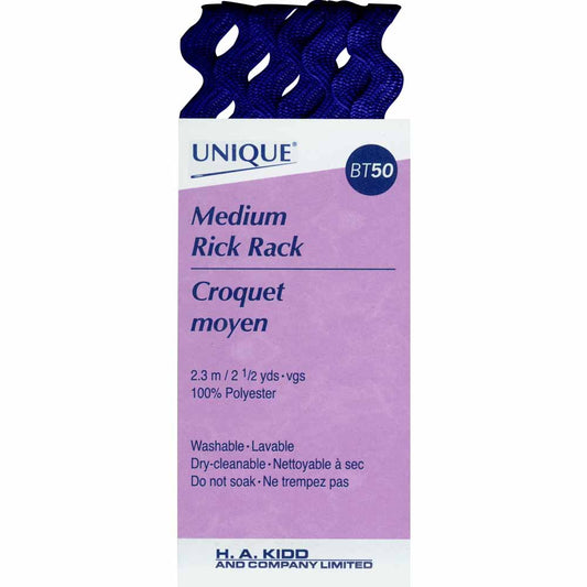 UNIQUE Medium Rick Rack 6 mm x 2.3 m – Navy Blue