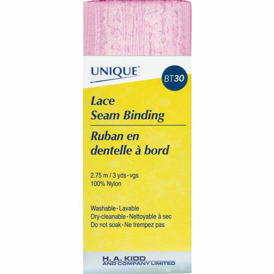 UNIQUE Lace Seam Binding – 18 mm x 2.75 m – Light Pink
