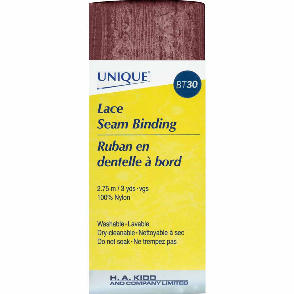 UNIQUE Lace Seam Binding – 18 mm x 2.75 m – Wine