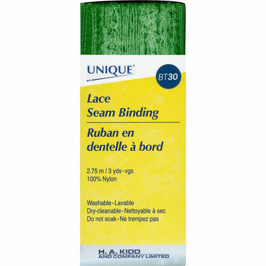 UNIQUE Lace Seam Binding – 18 mm x 2.75 m – Kelly Green