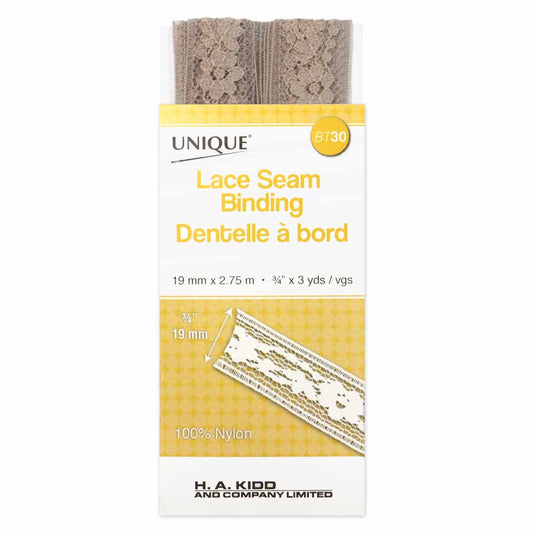 UNIQUE Lace Seam Binding – 18 mm x 2.75 m – Beige