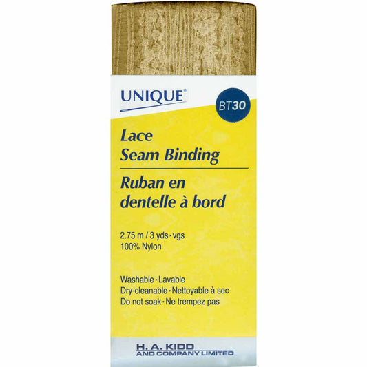 UNIQUE Lace Seam Binding – 18 mm x 2.75 m – Taupe