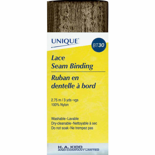 UNIQUE Lace Seam Binding – 18 mm x 2.75 m – Mocha