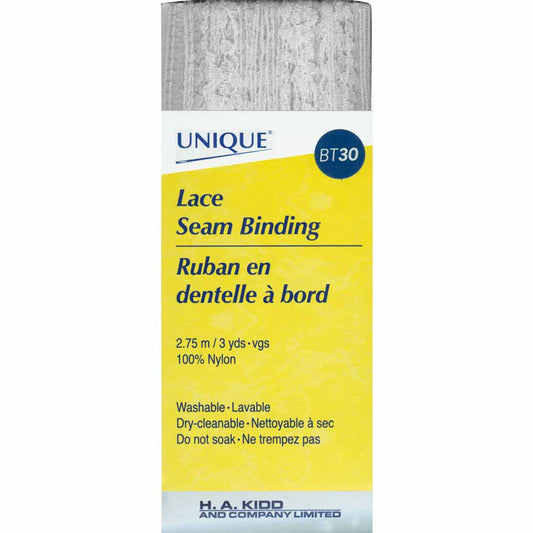 UNIQUE Lace Seam Binding – 18 mm x 2.75 m – Silver