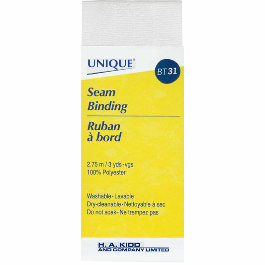 UNIQUE Seam Binding – 14 mm x 2.75 m – White