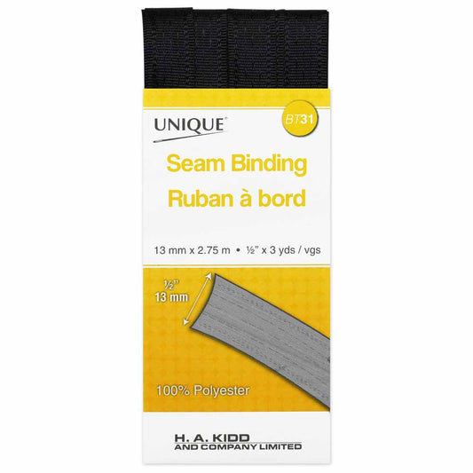 UNIQUE Seam Binding – 14 mm x 2.75 m – Black