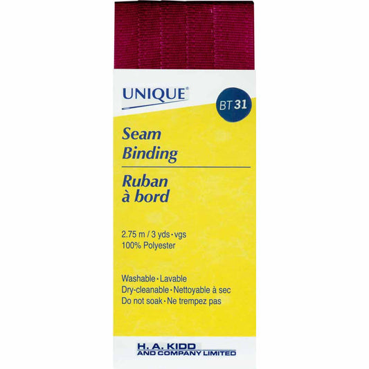 UNIQUE Seam Binding – 14 mm x 2.75 m – Wine