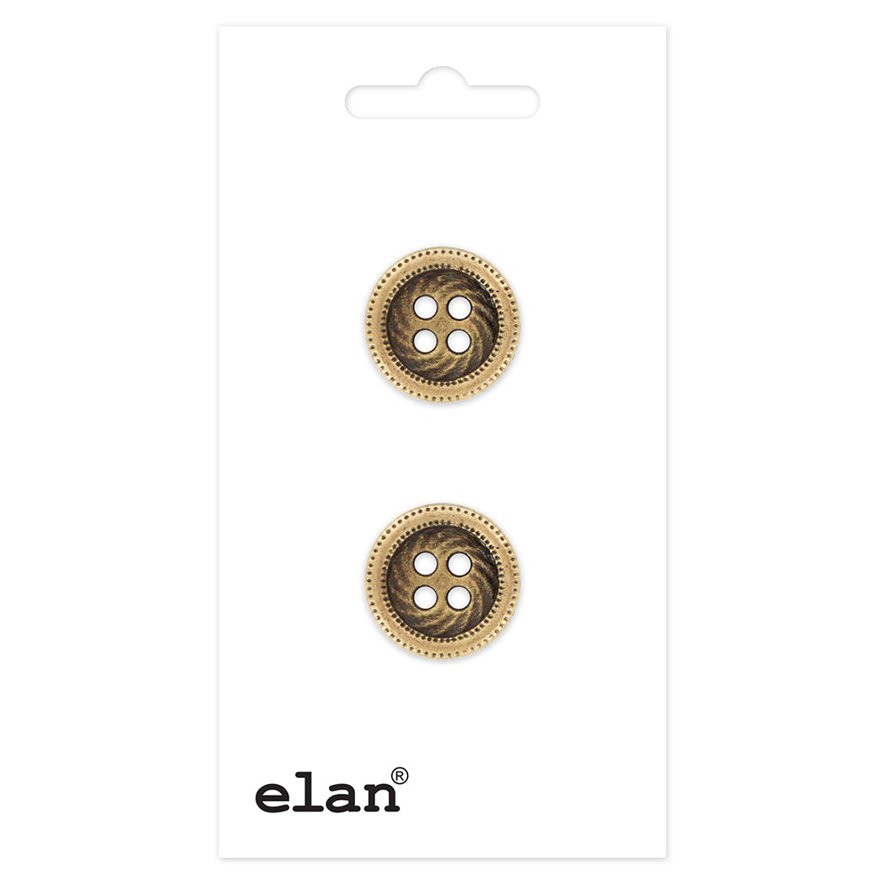ELAN 4-Hole Button 15 mm (5/8 in) 2-Count