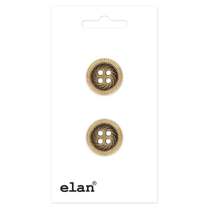 ELAN 4-Hole Button 15 mm (5/8 in) 2-Count