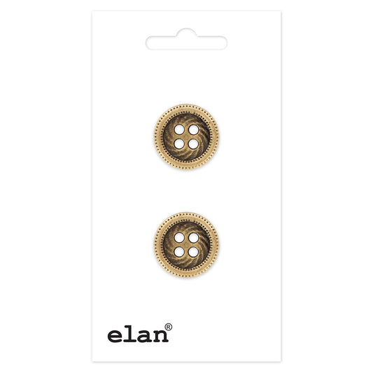 ELAN 4-Hole Button 15 mm (5/8 in) 2-Count