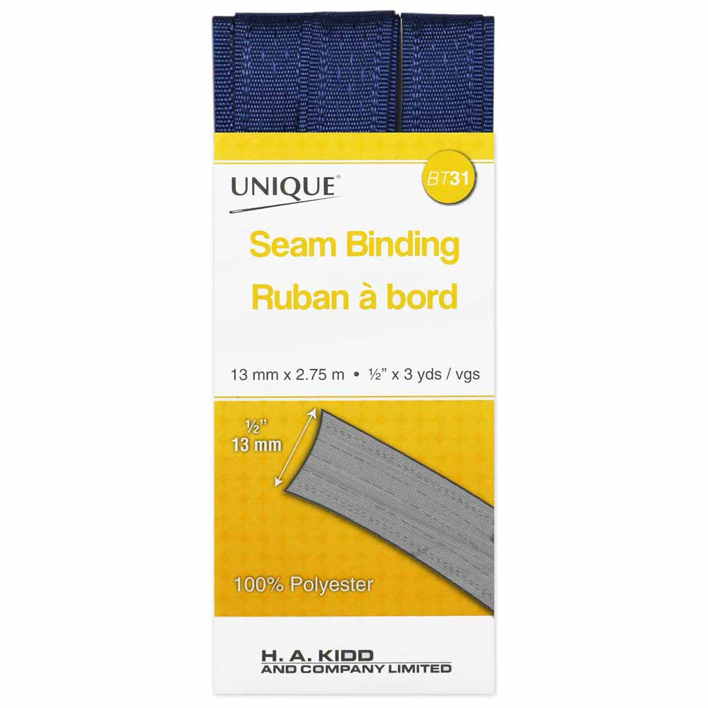UNIQUE Seam Binding – 14 mm x 2.75 m – Navy Blue