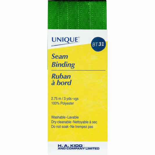 UNIQUE Seam Binding – 14 mm x 2.75 m – Kelly Green