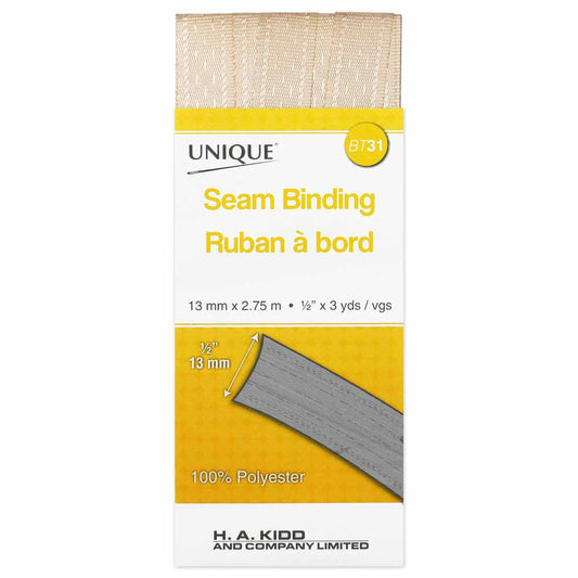 UNIQUE Seam Binding – 14 mm x 2.75 m – Ivory