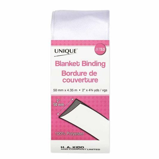 UNIQUE Blanket Binding - 52 mm x 4.35 m - White
