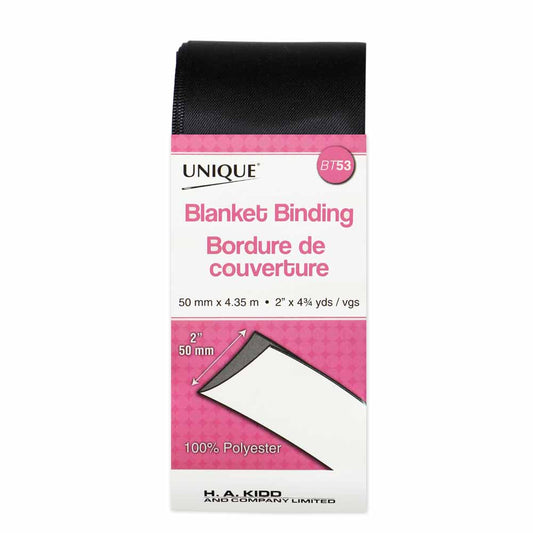 UNIQUE Blanket Binding 52mm x 4.35m - Black
