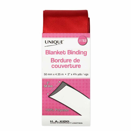 UNIQUE Blanket Binding 52mm x 4.35m - Scarlet