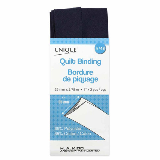 UNIQUE Quilt Binding 25mm x 2.75m - Navy