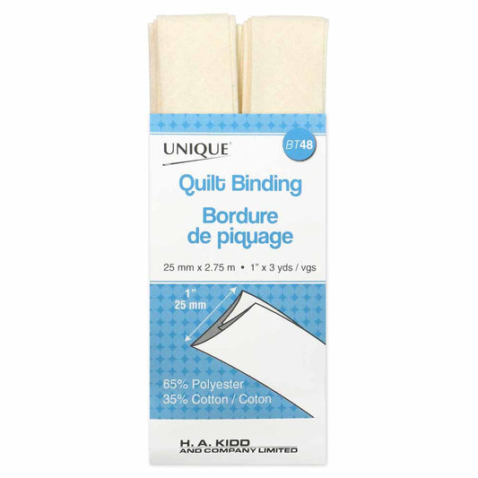 UNIQUE Quilt Binding 25mm x 2.75m - Ivory/Oyster