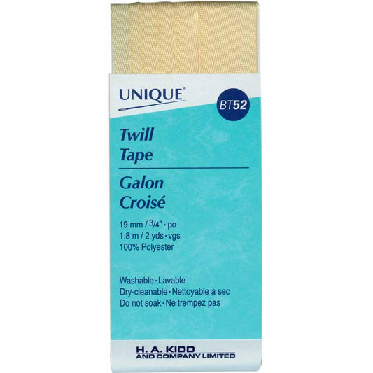 UNIQUE Twill Tape 19 mm × 1.8 m – Beige