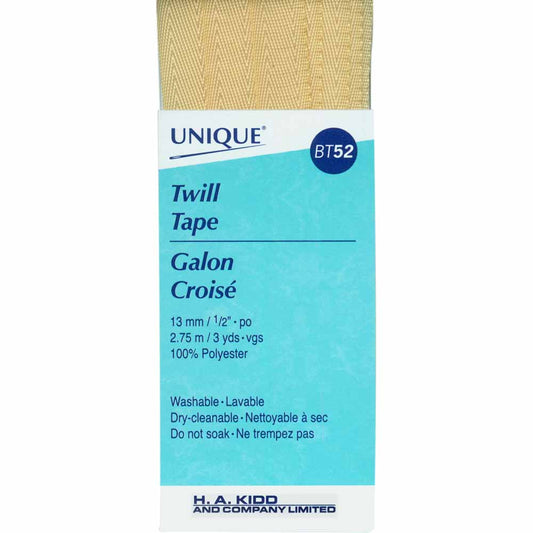 UNIQUE Twill Tape 13 mm × 2.75 m – Beige