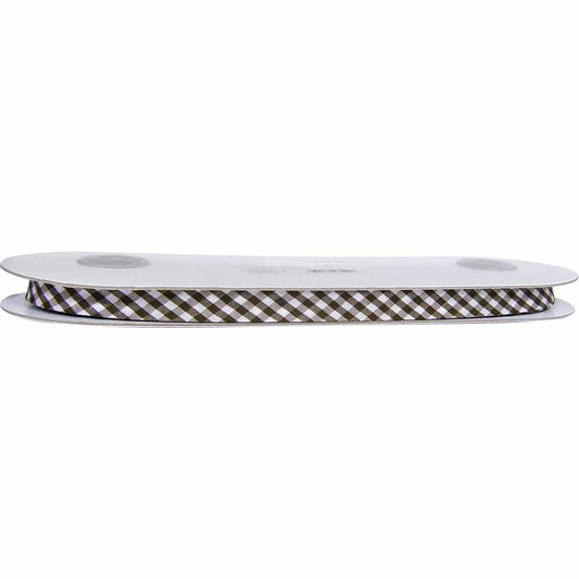 UNIQUE Extra Wide Double Fold Printed Bias Tape 14 mm × 25 m – Brown