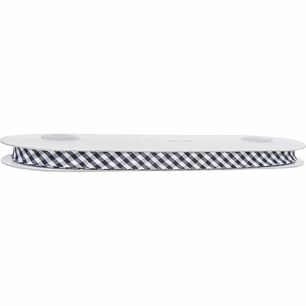 UNIQUE Extra Wide Double Fold Printed Bias Tape 14 mm × 25 m – Black