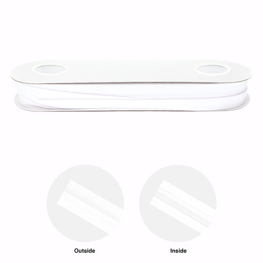 UNIQUE Extra Wide Double Fold Bias Tape — 16mm x 25m — White