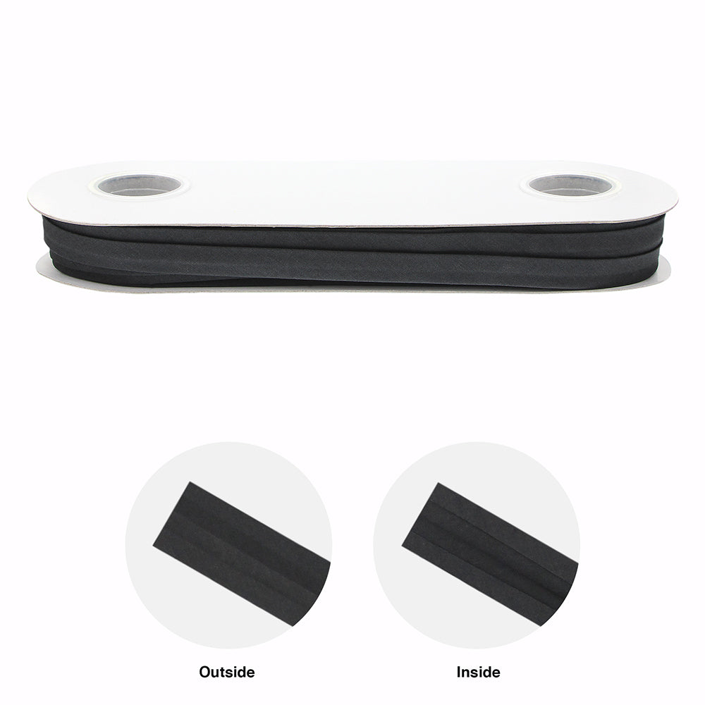 UNIQUE Extra Wide Double Fold Bias Tape — 16mm x 25m — Black
