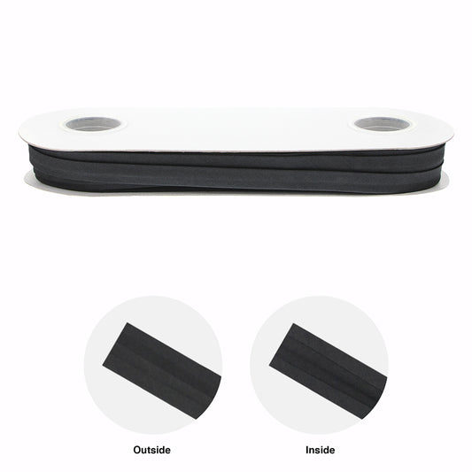 UNIQUE Extra Wide Double Fold Bias Tape — 16mm x 25m — Black