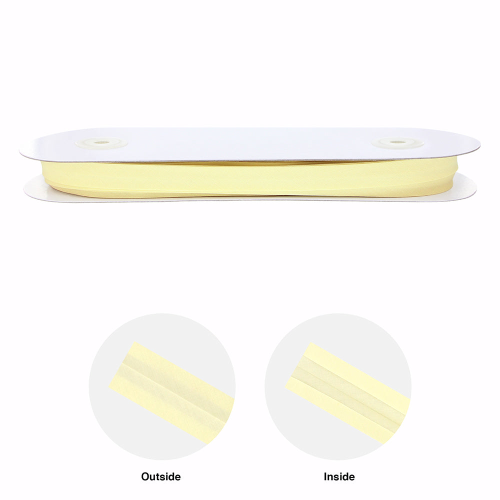 UNIQUE Extra Wide Double Fold Bias Tape — 16mm x 25m — Lemon Ice