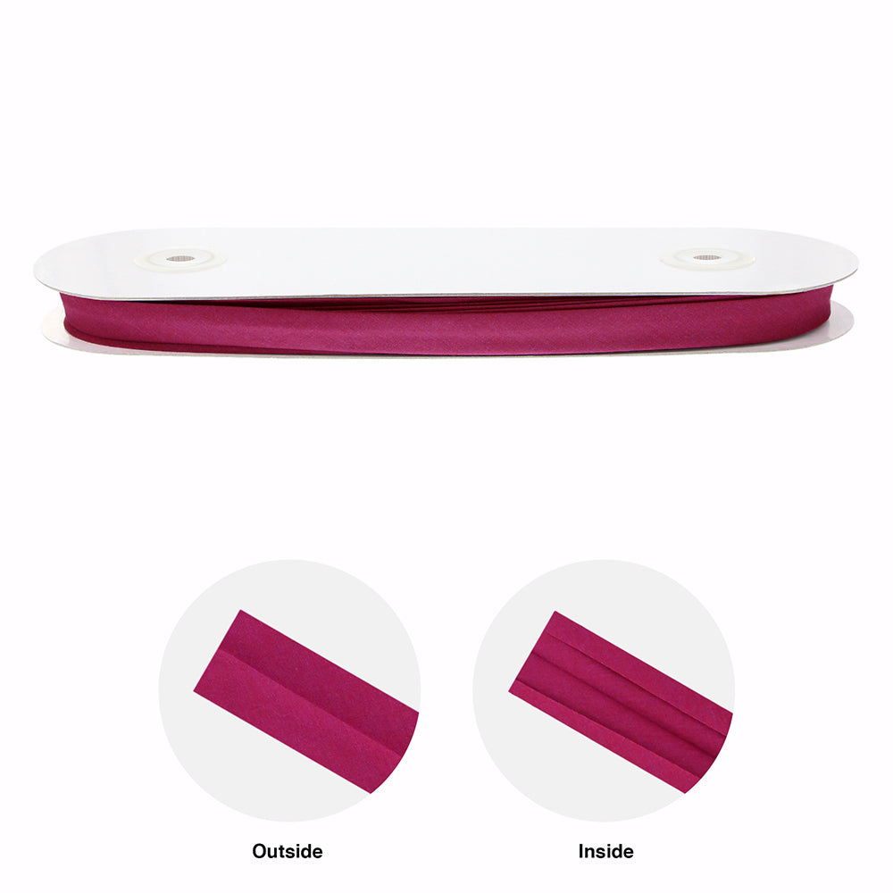 UNIQUE Extra Wide Double Fold Bias Tape — 16mm x 25m — Fuchsia