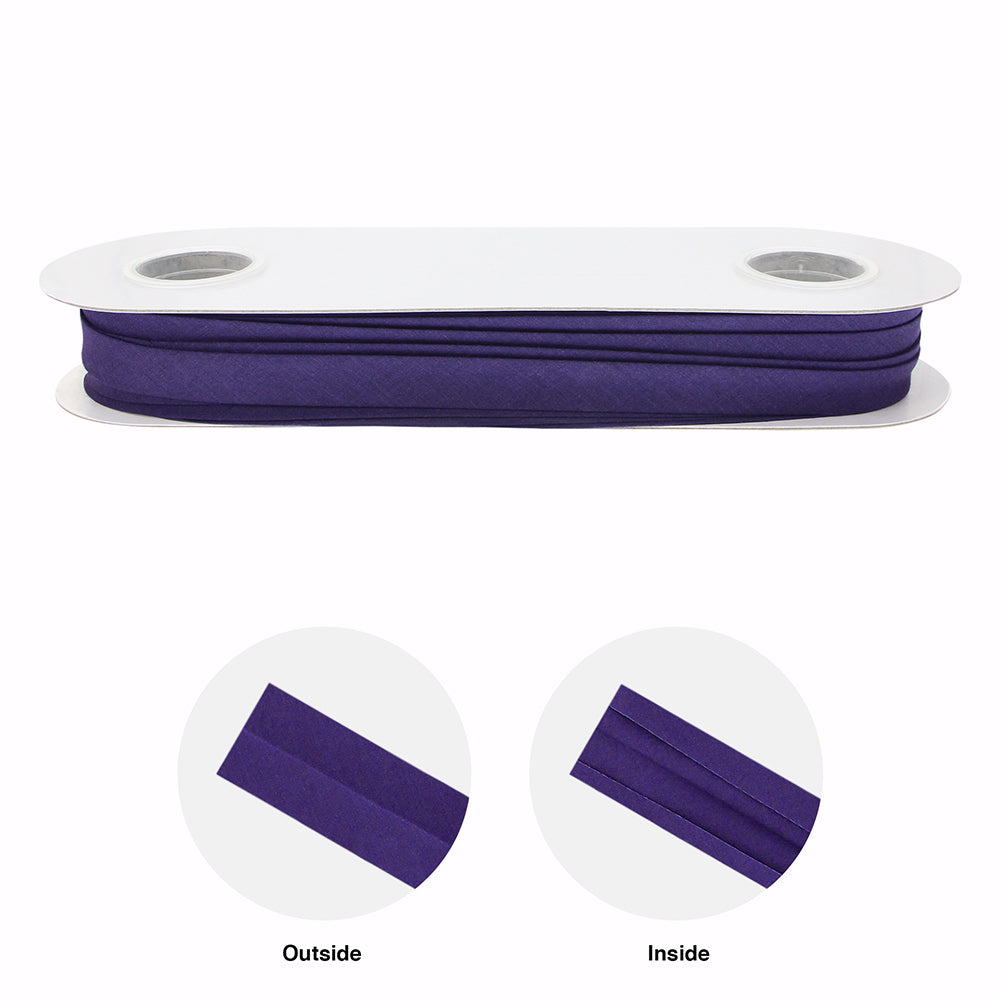 UNIQUE Extra Wide Double Fold Bias Tape — 16mm x 25m — Purple